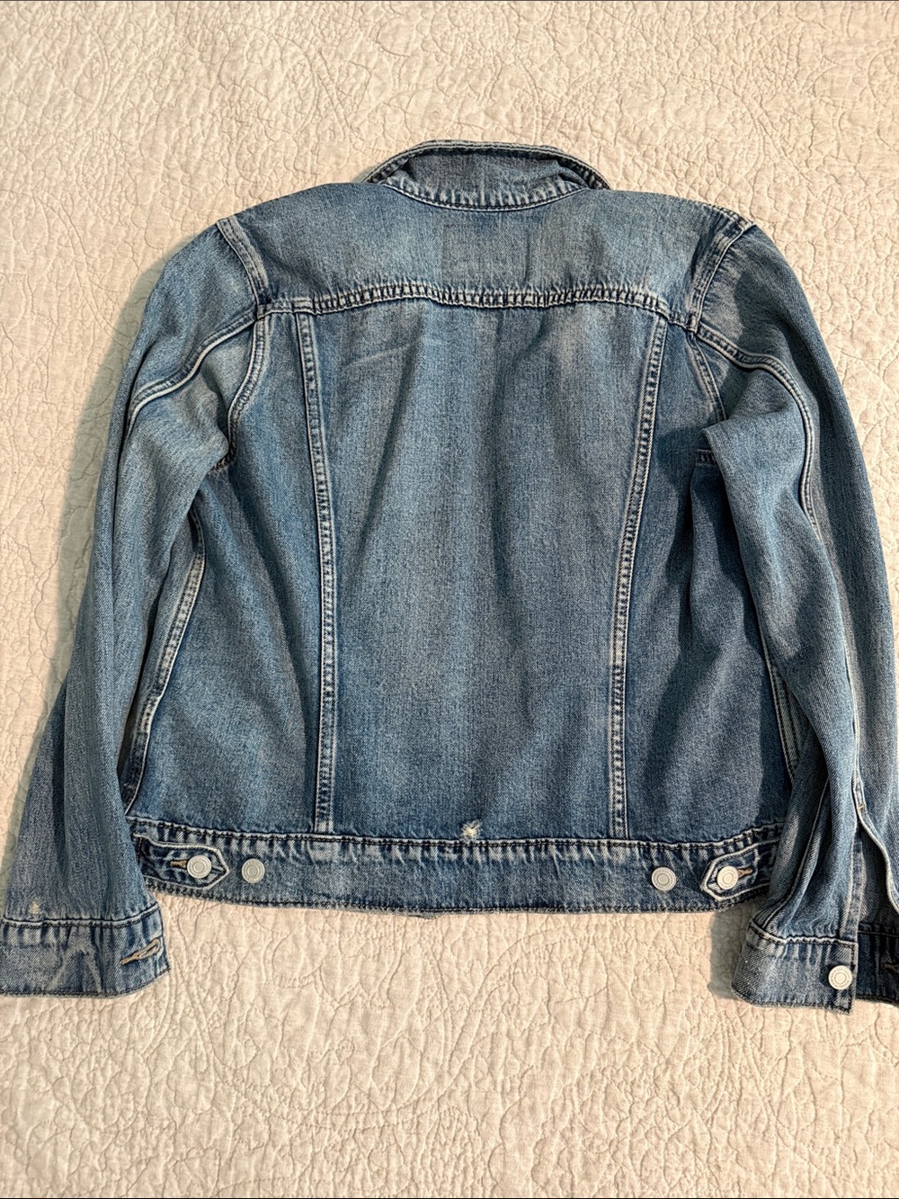 Lucky Brand Light Blue Denim Jacket, button closure, Sz L - Picture 6 of 6